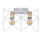 Plafon 2 Lâmpadas Branco Metal Zaggy Pantoja&Carmona