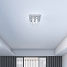 Plafon 4 Lâmpadas Transparente Cristal Diamante