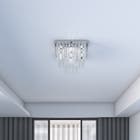 Plafon 5 Lâmpadas Transparente Cristal Diamante