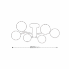 Plafon 6xe27 Neutrons Taschibra Preto