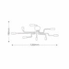 Plafon 8xe27 Cronos Taschibra Preto