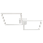 Plafon Arandela 2 Alumínio Luz Pra Baixo 48w Quadrado 62x47cm