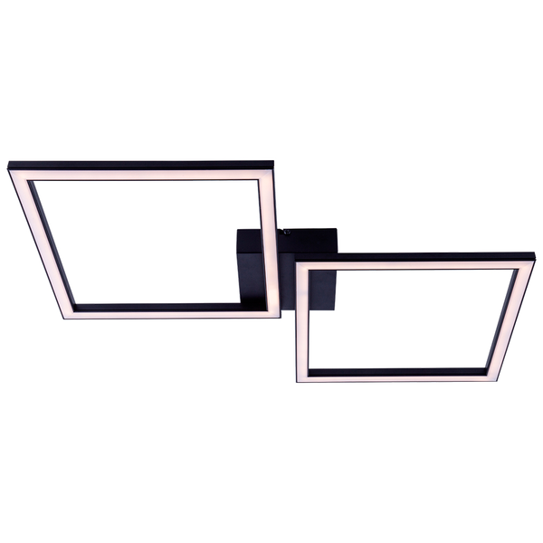 Plafon Arandela 2 Alumínio Luz Pra Baixo 48w Quadrado 62x47cm