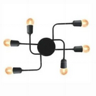 Plafon Aranha Charlô 6 Lâmpadas Preto