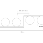 Plafon Assimétrico Industrial Com Globo Leitoso Fosco Havana
