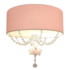 Plafon Bailarina Rosa 30x15 Com Cristal 2 Em 1