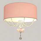 Plafon Bailarina Rosa 30x15 Com Cristal 2 Em 1