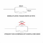 Plafon Bailarina Rosa 30x15 Com Cristal 2 Em 1