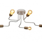 Plafon Bently 722/5 Branco Fosco Com Dourado (75x15x50) Lampa