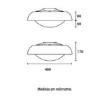 Plafon Bivolt 400mm Ergo Blumenau Dourado