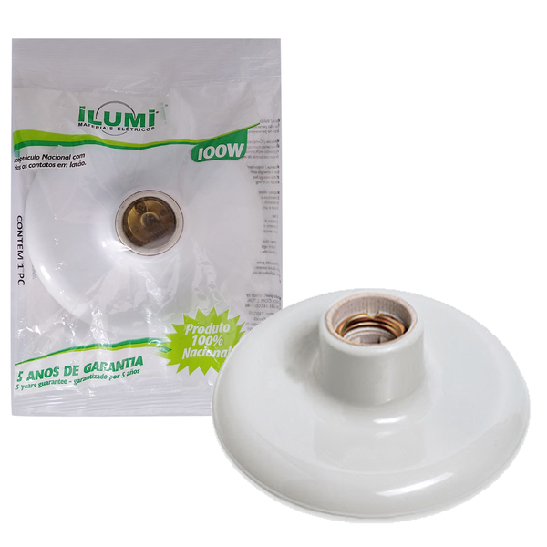 Plafon Branco (com Borne) Em Porcelana 100w 250v Ilumi