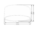 Plafon Cilíndrico Duplo Vivare Md-3038 Cúpula Em Tecido 80x30