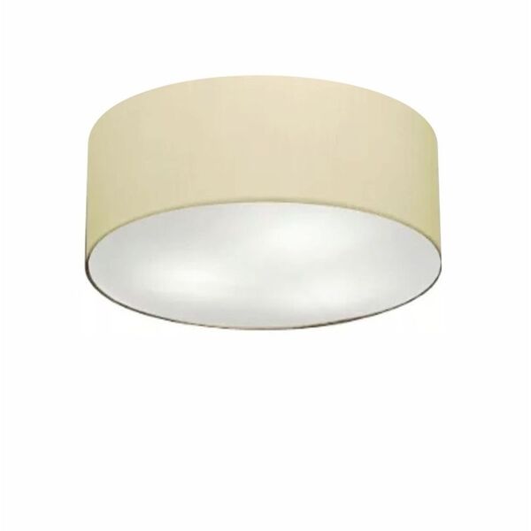 Plafon Cilíndrico Md-3005 Cúpula Em Tecido 40x12cm Algodão Cr