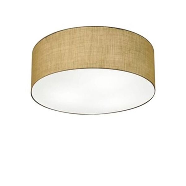 Plafon Cilíndrico Md-3005 Cúpula Em Tecido 40x12cm Palha - Bi