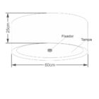 Plafon Cilíndrico Md-3008 Cúpula Em Duplo Tecido 60x25cm Palh