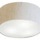 Plafon Cilíndrico Md-3010 Cúpula Em Tecido 30x12cm Linho Bege