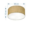 Plafon Cilíndrico Md-3010 Cúpula Em Tecido 30x12cm Palha - Bi