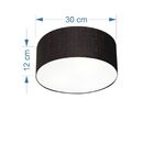 Plafon Cilíndrico Md-3010 Cúpula Em Tecido 30x12cm Preto - Bi
