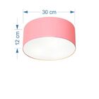 Plafon Cilíndrico Md-3010 Cúpula Em Tecido 30x12cm Rosa Bebê