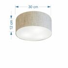 Plafon Cilíndrico Md-3010 Cúpula Em Tecido 30x12cm Rústico Be