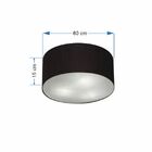 Plafon Cilíndrico Md-3013 Cúpula Em Tecido 60x21cm Preto - Bi