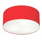 Plafon Cilíndrico Md-3013 Cúpula Em Tecido 60x21cm Vermelho -