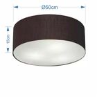 Plafon Cilíndrico Md-3014 Cúpula Em Tecido 50x15cm Preto - Bi