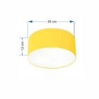 Plafon Cilíndrico Md-3046 Cúpula Em Tecido 35x12cm Amarelo -