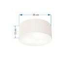 Plafon Cilíndrico Md-3046 Cúpula Em Tecido 35x12cm Branco - B