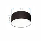 Plafon Cilíndrico Md-3046 Cúpula Em Tecido 35x12cm Preto - Bi