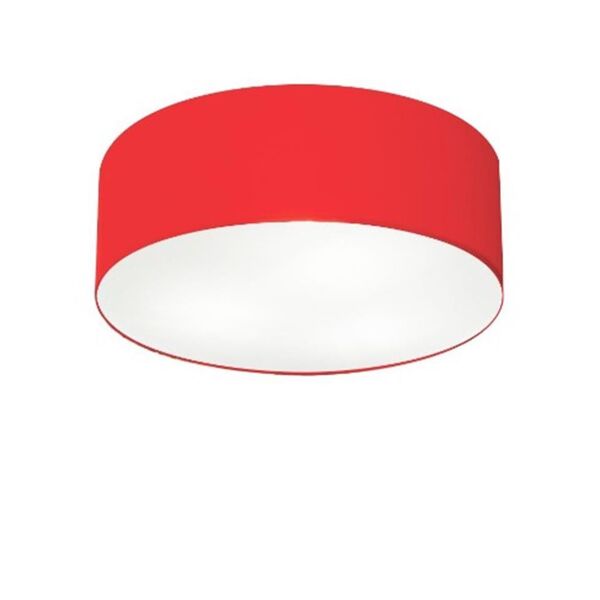 Plafon Cilíndrico Md-3046 Cúpula Em Tecido 35x12cm Vermelho -
