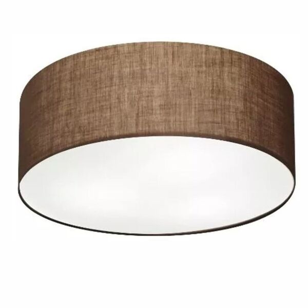 Plafon Cilíndrico Md-3057 Cúpula Em Tecido 55x15cm Café - Biv