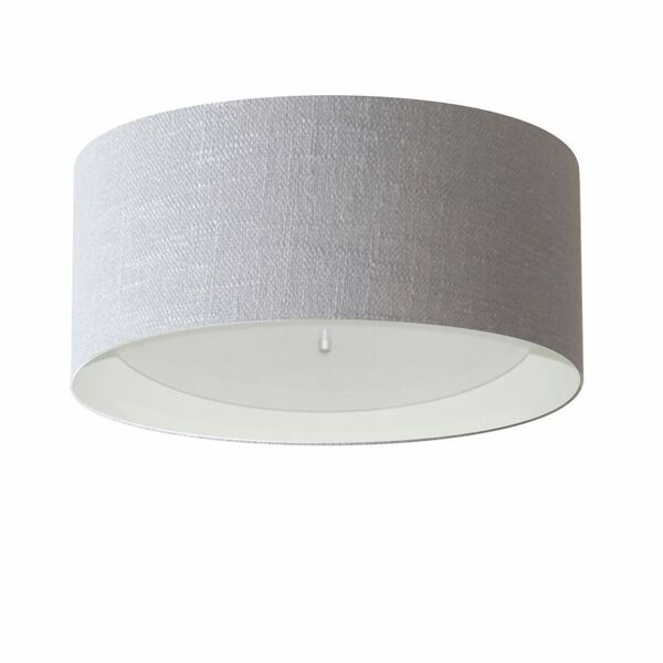Plafon Cilíndrico Md-3161 Cúpula Em Duplo Tecido 50x25cm Cinz