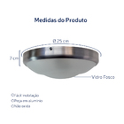 Plafon Circular De Aluminio Escovado 25cm