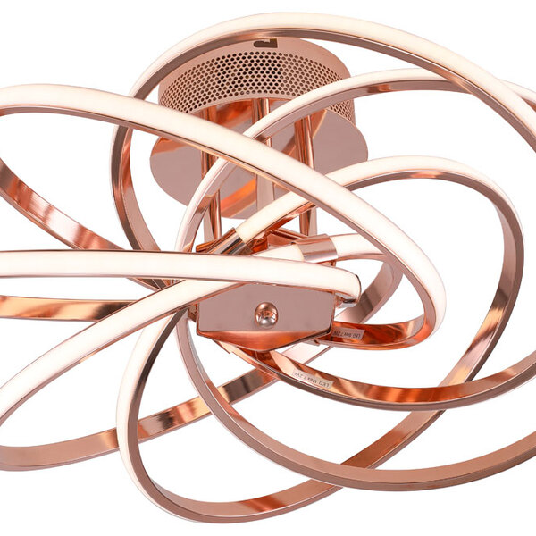 Plafon Circulos Rose Gold 56cm Led 43w 3500k Bivolt