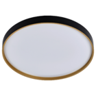 Plafon Com LED 3 em 1 Metal Preto e Dourado 26x7cm Toronto Hevvy Iluminação