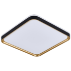 Plafon Com LED 3 em 1 Metal Preto e Dourado 48x7cm Toronto Hevvy Iluminação