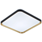 Plafon Com LED 3 em 1 Metal Preto e Dourado 48x7cm Toronto Hevvy Iluminação