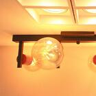 Plafon Contra 50,5cm 4 Braços E27 Preto E Marrom Para Salas E