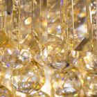 Plafon Cristal Kri 54cm Bella Âmbar + 9 Lampadas Led G9 5w 30