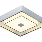 Plafon Cromado Escovado Vidro Com Mini Cristais 34cm Led 16w