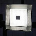 Plafon Cromado Escovado Vidro Com Mini Cristais 34cm Led 16w