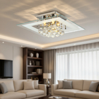 Plafon Cronos Led Sobrepor Quadrado Cristal Legítimo Luxo Sal