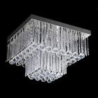 Plafon Crystal G Quadrado Cristal Transparente Bivolt