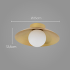 Plafon Cuia Sobrepor Dourado Opalino 25cm P/ Led G9 Bella St2