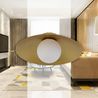 Plafon Cuia Sobrepor Dourado Opalino 49,5cm P/ LED E27 Bella