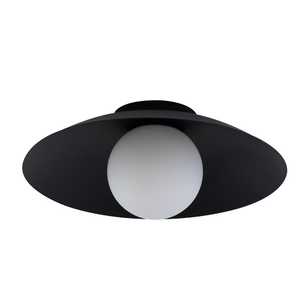 Plafon Cuia Sobrepor Preto Opalino 49,5cm P/ Led E27 Bella St