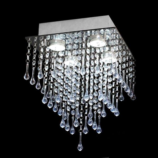 Plafon De Acrílico Sintra Para 4 Lâmpadas Dicroicas Soquete G