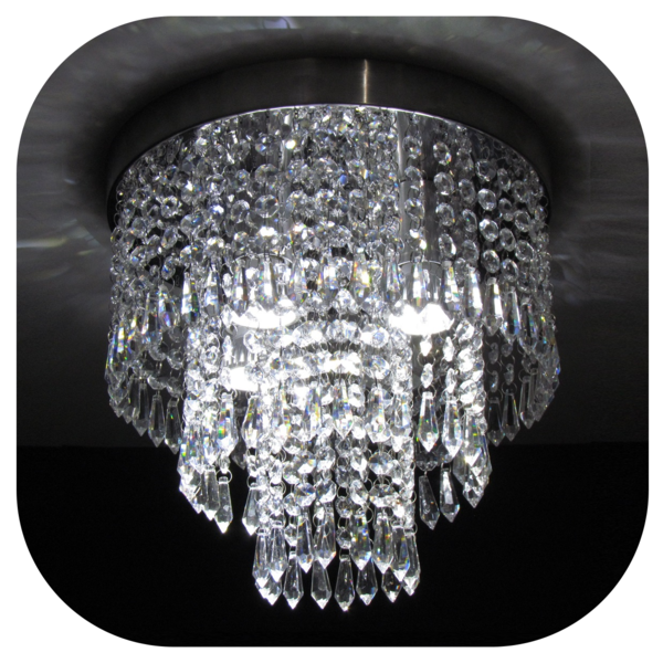 Plafon De Cristal Acrílico Alto Brilho Frida A33 Base 30 Muit