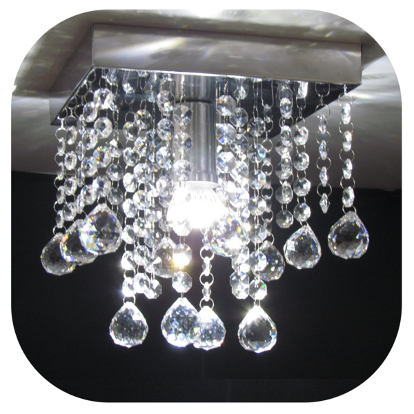 Plafon De Cristal Acrílico Alto Brilho Tamy A24 Base 20